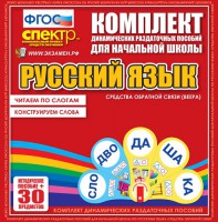 Динамические раздаточные пособия. Русский язык (веера). Читаем по слогам (слоги из двух букв). Конструируем слова (слоги из двух и трех букв). - fgospostavki.ru - Томск