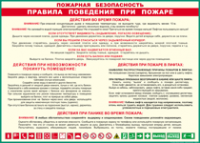 Таблица "Пожарная безопасность. Правила поведения при пожаре" (100х140 сантиметров, винил) - fgospostavki.ru - Томск