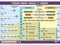 Таблица демонстрационная "Сравнение понятий изомер и гомолог" (винил 100x140) - fgospostavki.ru - Томск