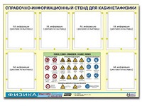 Стенд информационный "Правила техники безопасности в кабинете физики" (80х110, 6 карманов) - fgospostavki.ru - Томск