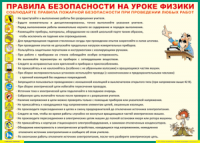 Таблица "Правила безопасности на уроке физики" (100х140 сантиметров, винил) - fgospostavki.ru - Томск