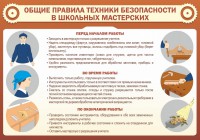 Стенд "Общие правила техники безопасности в школьных мастерских" - fgospostavki.ru - Томск