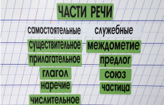 Набор магнитных карточек "Части речи" (фон зелёный) - fgospostavki.ru - Томск