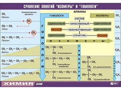 Таблица демонстрационная "Сравнение понятий изомер и гомолог" (винил 70x100) - fgospostavki.ru - Томск