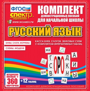 Динамические раздаточные пособия. Русский язык (комплект демонстрационных материалов). Касса букв, слогов, звуковых схем с набором интерактивных таблиц. - fgospostavki.ru - Томск
