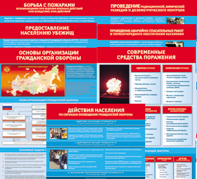 Комплект таблиц "Основы гражданской обороны (МЧС РФ)" 13 штук. - fgospostavki.ru - Томск