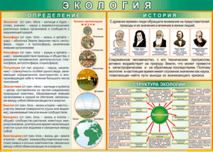 Таблица "Экология. Определения и история" (100х140 сантиметров, винил) - fgospostavki.ru - Томск