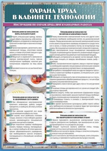 Стенд "Охрана труда в кабинете технологии" - fgospostavki.ru - Томск