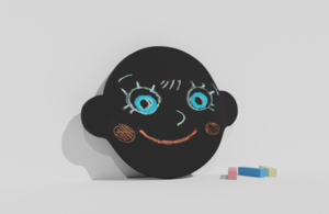 Фигурная грифельная меловая доска на тему эмоций - fgospostavki.ru - Томск