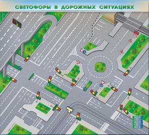 Электрифицированная многофункциональная магнитно-маркерная доска "Светофоры в дорожных ситуациях" - fgospostavki.ru - Томск