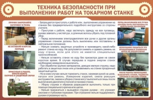 Стенд "Техника безопасности при выполнении работ на токарном станке" - fgospostavki.ru - Томск