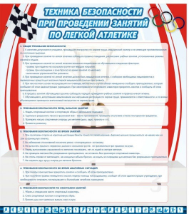 Стенд "Техника безопасности занятий по легкой атлетике" - fgospostavki.ru - Томск
