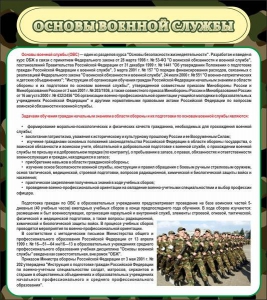 Стенд "Основы военной службы" - fgospostavki.ru - Томск