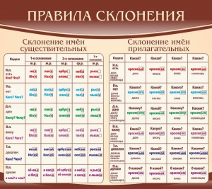 Стенд "Правила склонения" - fgospostavki.ru - Томск