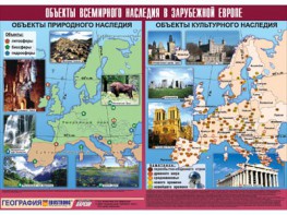 Таблица демонстрационная "Объекты всемирного наследия в Зарубежной Европе" (винил 100*140) - fgospostavki.ru - Томск