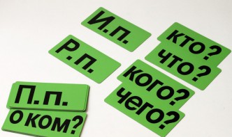 Набор магнитных карточек "Падежи" (фон зелёный) - fgospostavki.ru - Томск