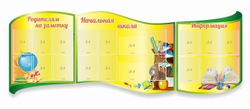 Стенд "Начальная школа" резной из 3-х частей - fgospostavki.ru - Томск