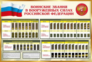 Стенд "Воинские звания в вооруженных силах РФ" - fgospostavki.ru - Томск