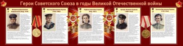 Стенд "Герои Советского союза в годы Великой Отечественной войны" Вариант 2 - fgospostavki.ru - Томск